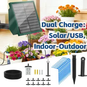 Solar Drip Irrigation System, Timing Automatic Watering Device, Outdoor Gardens, Indoor Balconies, DIY Gardening, Px5-5 Protection