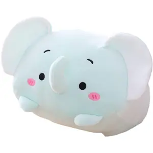 Cute Plush Elephant Stuffed Squishy Animal Elephant Cylindrical Body Elephant Pillow,Super Soft Elephant Hugging Toy Pillow Kids Kawaii Sleeping Elephant Pillow Gifts for Bedding Decor