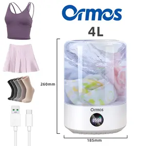 Travel Mini Washer - Cordless Rechargeable Underwear & Socks Washing Machine, Upgraded 4L Portable, Quiet Operation, Perfect For Camping, Dorm, RV & On-the-Go Use