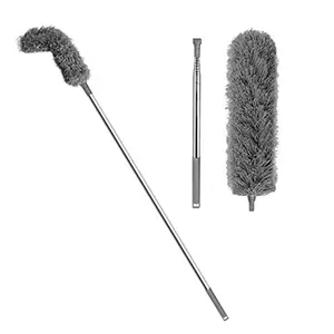 Extendable Feather Duster, Microfiber Duster, Ceiling Fan Duster, Feather Dusters for Cleaning, Dust Cleaner, Cobweb Duster - Electrostatic Bendable Head