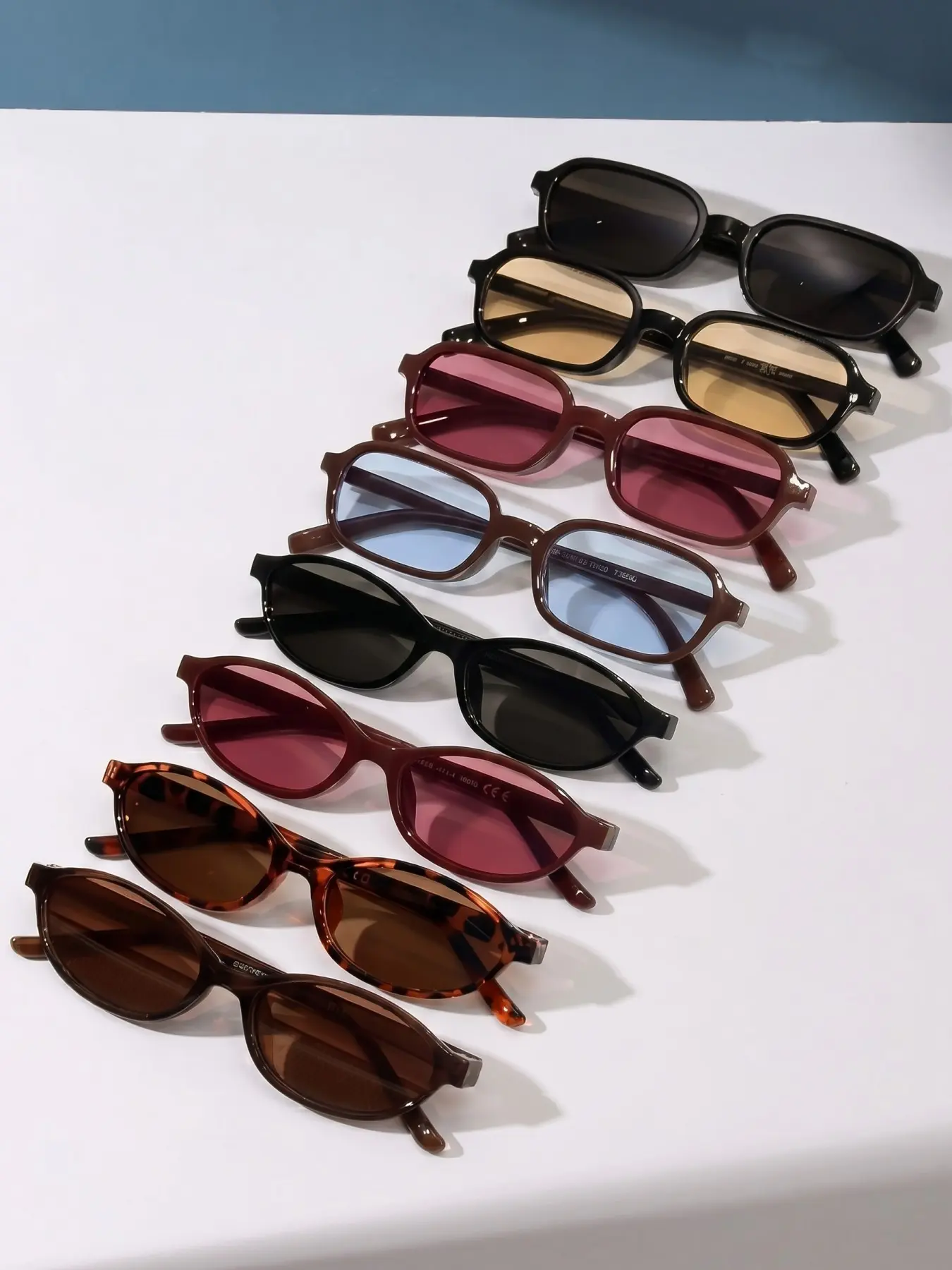 8 Pairs Trendy Multicolor Small Frame Sunglasses Set, Multifunctional Fashion Shades, Sweet Cool Style, Face Shape Correction, Ideal for Streetwear, Travel, Gift, Summer Sunglasses