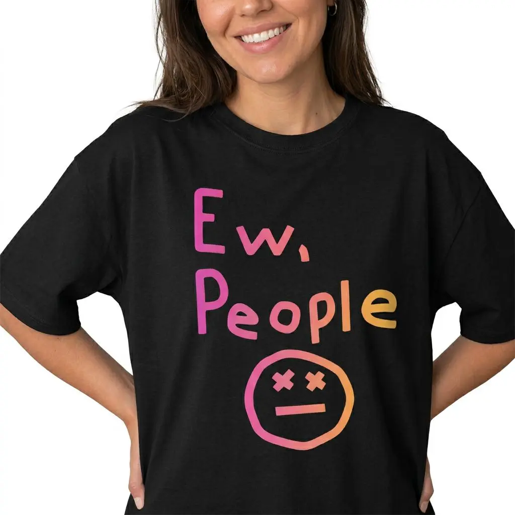 Ew People Shirt Women Funny Introvert Graphic Tee Sarcastic Plus Size Top