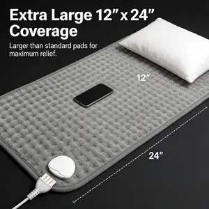 Heating Pad for Pain Relief, 9 Heat Levels 4 Timers Fast Heating Electric Heating Pad, Ultra-Soft Flannel 30x60cm Large Heating Pad for Back Neck Shoulder Cramps, Moist & Dry Heat Therapy, Auto Shut Off, 110V US Plug Wearable Heated Sherpa Blanket
