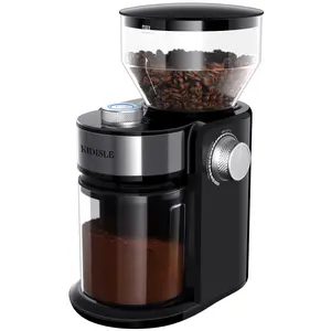 KIDISLE CG835 Adjustable Burrs Electric Coffee Grinder, 16 Precise Grinder Settings for 2-14 Cups, Black. Metallic Grinding Flat