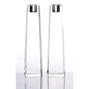 Obelisk Crystal Candlesticks
