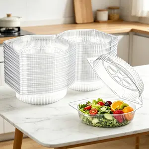 40 Pcs 6'' Disposable Pie Keeper Clear Plastic Dessert Containers with Hinged Locking Lids Round Pie Carrier Clamshell Takeout Food Containers for Flan Doughnut Cookies Salads Fruits Vegetables