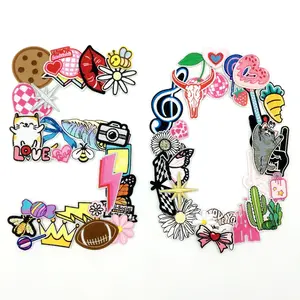 50 Pcs Mixed Style Embroidered Patch Set, Diverse Designs for Clothes Hats Jeans Bags, Heat Transfer Decoration, Floral DIY Accessories, Floral Embroidery Appliques