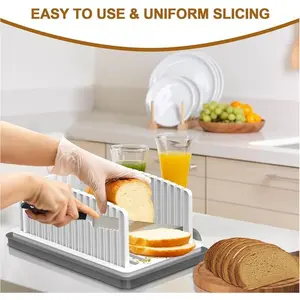 Bread Slicer Adjustable Multifunctional Foldable Bread Slicer with Tray
