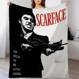 Scarface Movie Theme Print Flannel Blanket - Versatile, Warm and Comfortable for the Sofa, Office, Travel - A Great Gift for All Seasons