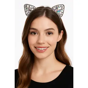Rhinestone Cat Ears Halloween Headband