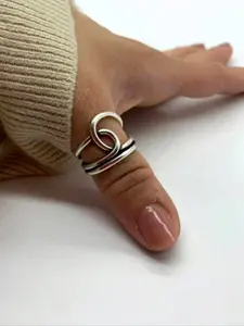 Vintage Asymmetric Multi-Layer Thumb Ring, Stainless Steel Waterproof Material, Cross Knot Design, Women's Fashion Jewelry, Statement Rings