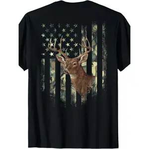 American Flag Deer Hunting Camouflage T-shirt