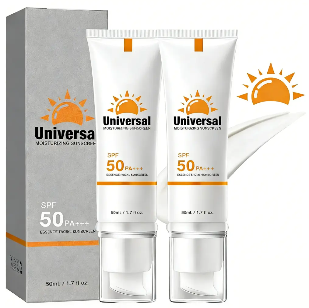 SPF50 Tinted Facial Sunscreen - Lightweight, Gentle, Compact Daily Sunscreen Face Lotion, Hydrating Waterproof Non-Sticky Sun Essence, Broad Spectrum UV Protector for All Skin Types, Moisturizing