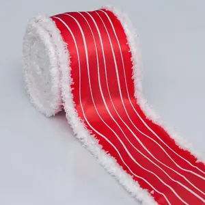 Striped Pattern Ribbon, 1 Roll Gift Wrapping Ribbon, Decorative Ribbon for Gift Wrapping, Christmas & Party Decoration