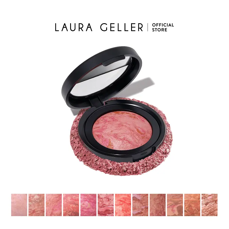Laura Geller Baked Blush-n-Brighten Marbleized Blush - Makeup Powder Cosmetic, Smooth Finish