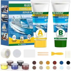 4.2 oz Fiberglass Gel Coat Repair Kit for Boats, Fiberglass Repair Epoxy Filler to Fix Holes Chips Pits Cracks (Color Match)
