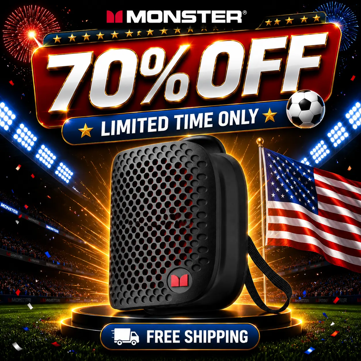 Monster Blaster Micro Wearable Bluetooth Speaker, Clip-on Wireless Speaker for Hands-Free Calls and Music, Small Portable Speaker for Workout, Cycling, Running, TWS Pairing, IPX7 Waterproof - SummerWins - DealsForYouDays