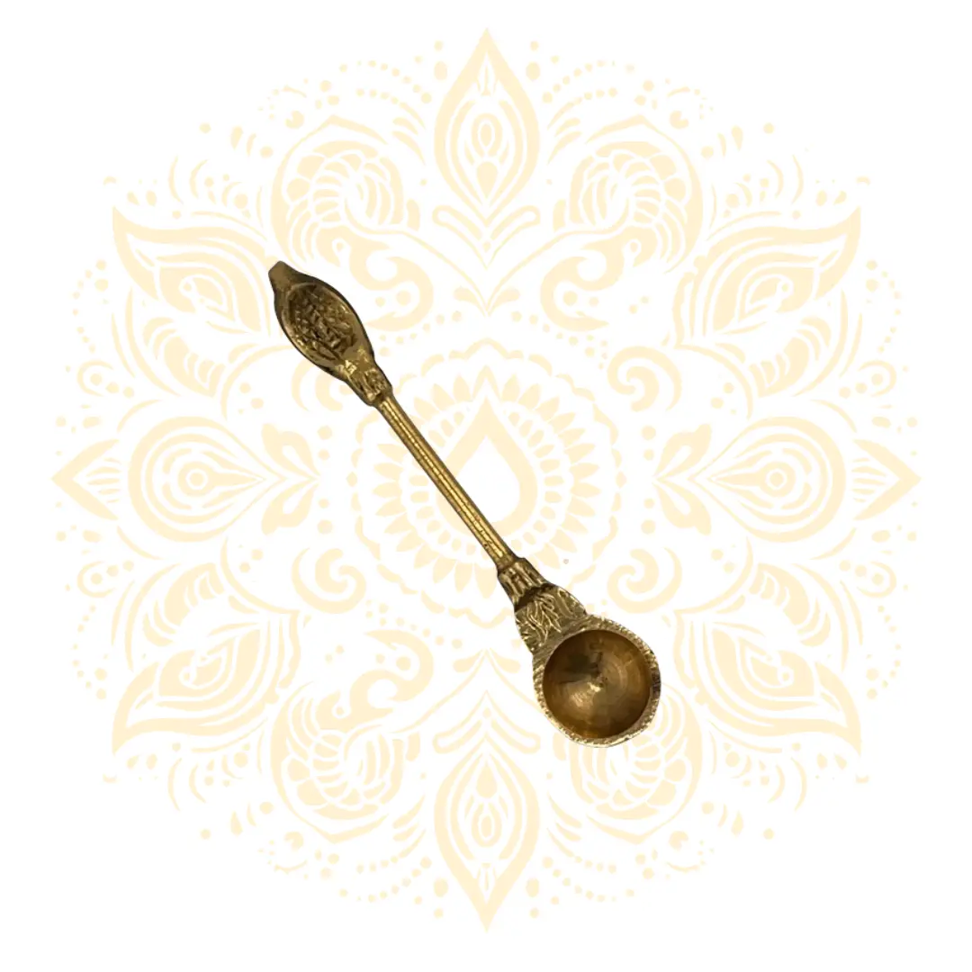 Brass Achaman Spoon – 4” Traditional Pooja Spoon