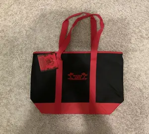 Trader joe's Insulated Tote Black Red
