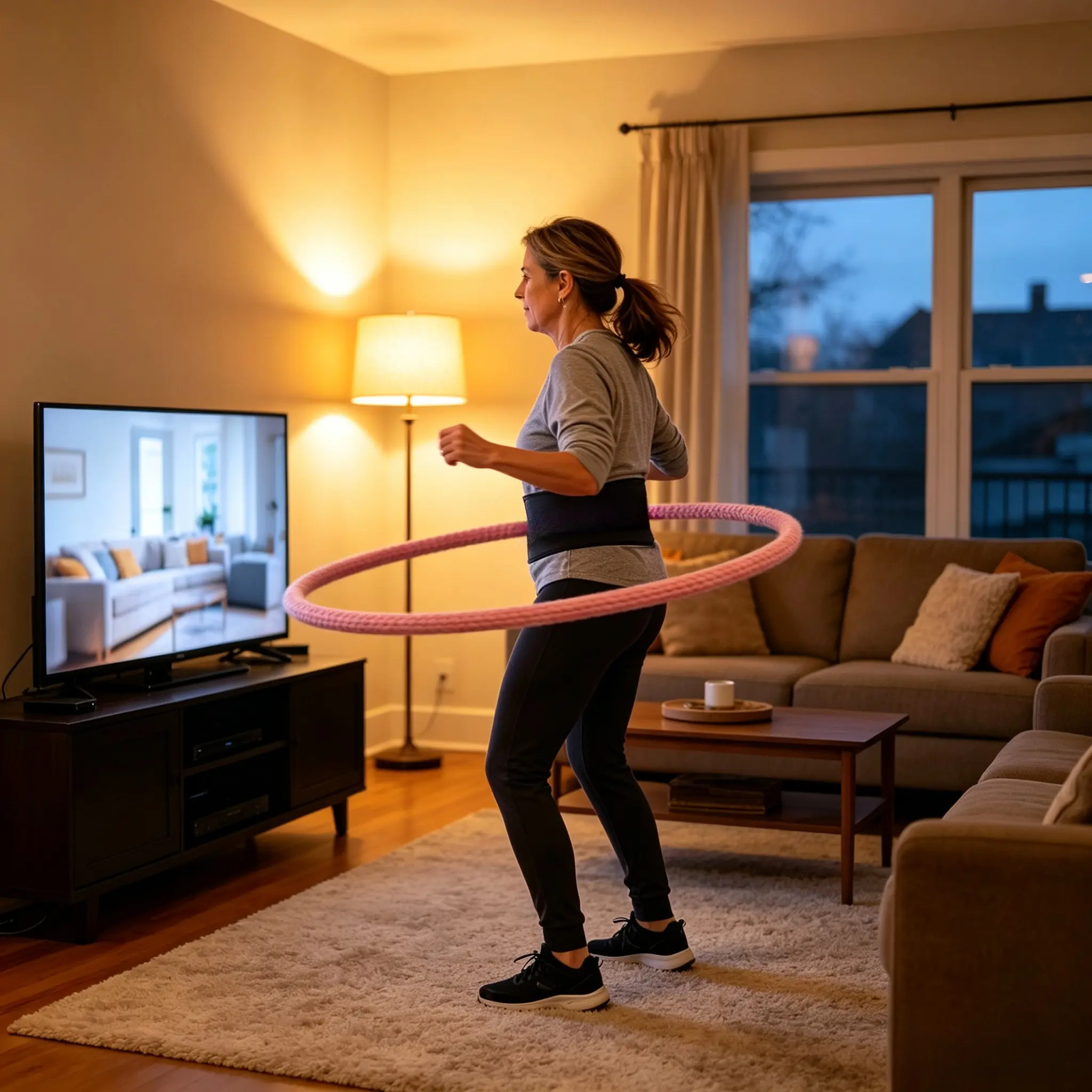 3.3 Lbs Weighted Hula Hoop for Adults | Foldable Alloy Soft Spring Workout Hoop, Quiet No-Jam Double Connection Design, Portable Home Gym Fitness Equipment for Indoor Exercise