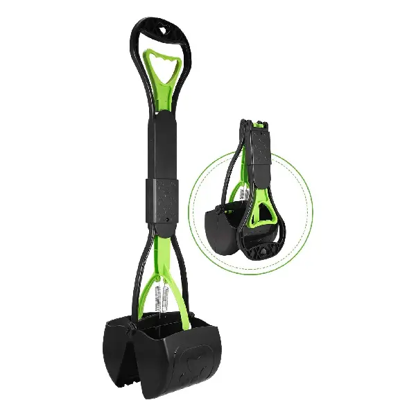 Non-Breakable Pet Pooper Scooper for Dogs and Cats with Long Handle High Strength Material and Durable Spring for Easy Grass and Gravel Pick Up