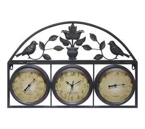 Infinity Instruments Jardin Indoor/Outdoor Clock, Thermometer
