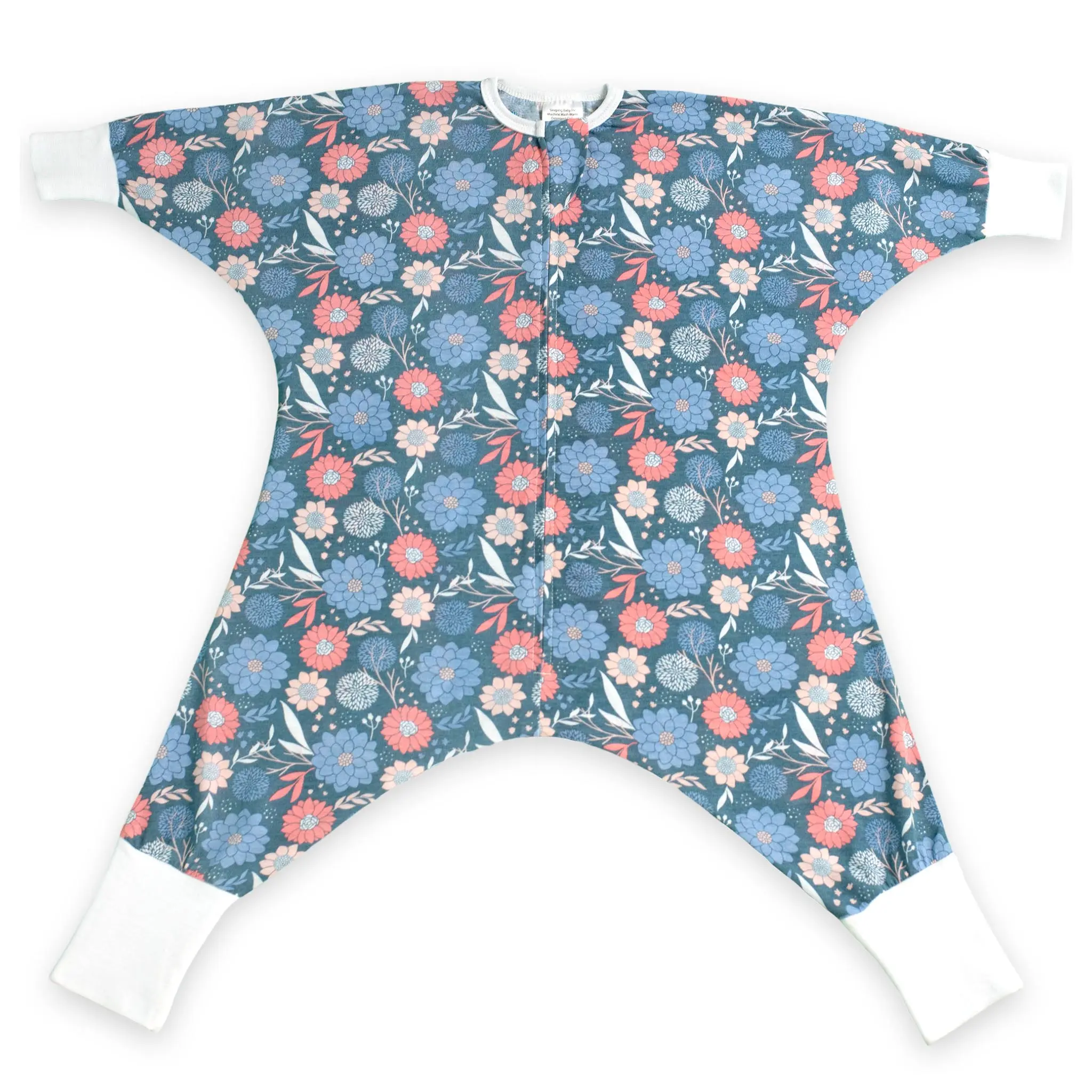 Sleeping Baby Navy Flower Flying Squirrel Pajama