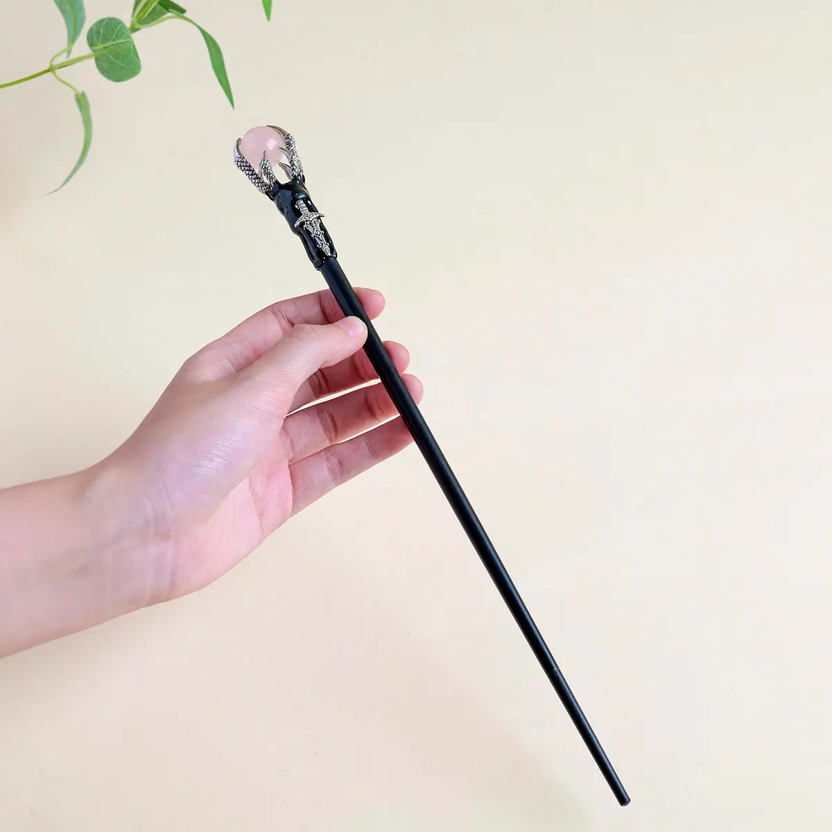 Natural Amethyst Clear Quartz Crystal Ball, Magic Wand, Witch Scepter, Spirit Healing Gemstone, Energy for Spirituality, 1pc