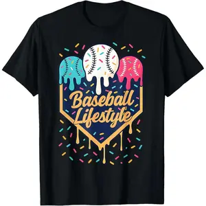 Baseball Lifestyle 101 Drip Baseball Graphic T-Shirt |    Cotton Tee for Men & Women |   Casual Everyday Wear