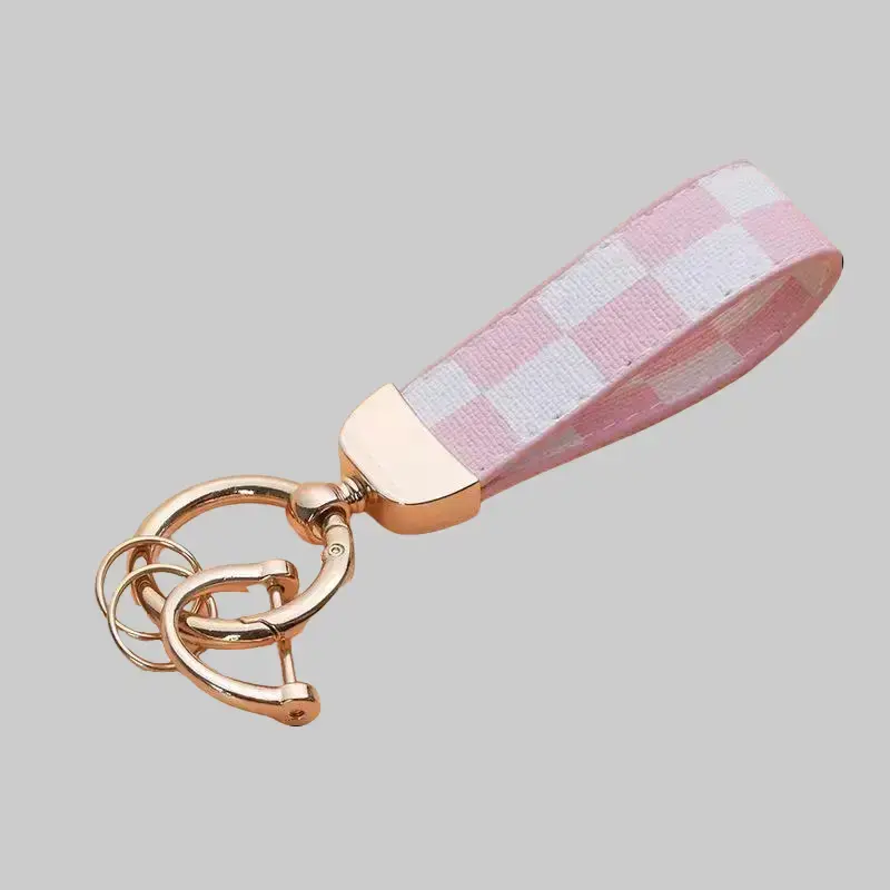 Leather Print Horseshoe Metal Keychain, Universal Stylish Car Keyring, Durable Daily Key Accessory For Vehicle Keys And Bag Decoration