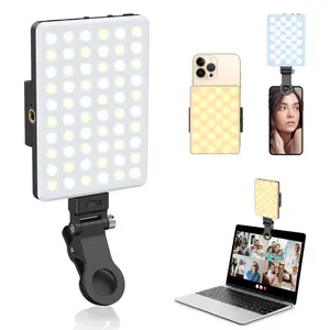 Selfie Light,Phone Light with Front Clip, 60 LED Portable Light with 3 Light Modes, 3000mAh Rechargeable Video Light for Phone, iPhone, IPad, Laptop, Makeup, Live Stream, Vlog