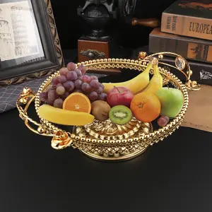 Elegant Metal & Glass Irregular Fruit Tray, European Creative Court Style Serving Dish, High-End Kitchen Dining Basket, Festive Table Decor, Dinnerware