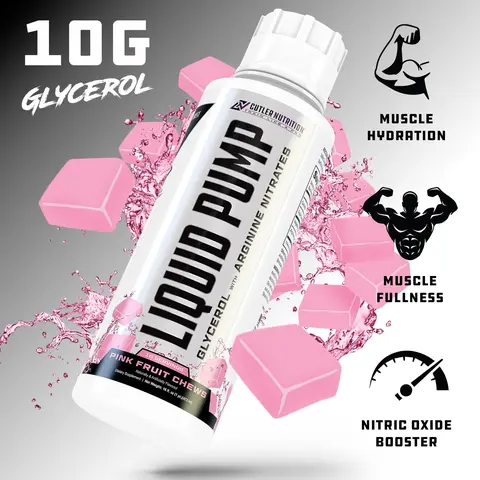 Cutler Nutrition Liquid Pump Caffeine Free Pre-Workout Supplement with Glycerol & Arginine Nitrates for Muscle Pumps and Hydration - Gym