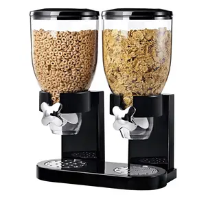 Duo Dry Food Dispenser - Countertop Cereal Dispenser - Kitchen Organization, Airtight BPA Free, Snack Dispenser