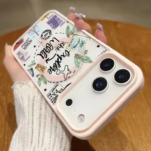 Phone Case - A Variety of Travel-Themed Stamps Adorn This Magnetic Phone Case, Which Is Compatible with for iPhone 17 E Air Pro ProMax iPhone16 15 14 Plus 13 12 11 X XS XR. It Showcases a Cartoon Design That Offers a Sleek And Fashionable Protective Co