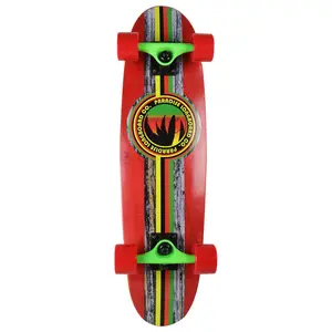 Paradise Skateboard Cruiser Complete Rasta Bark Red 7.25" x 28.75"