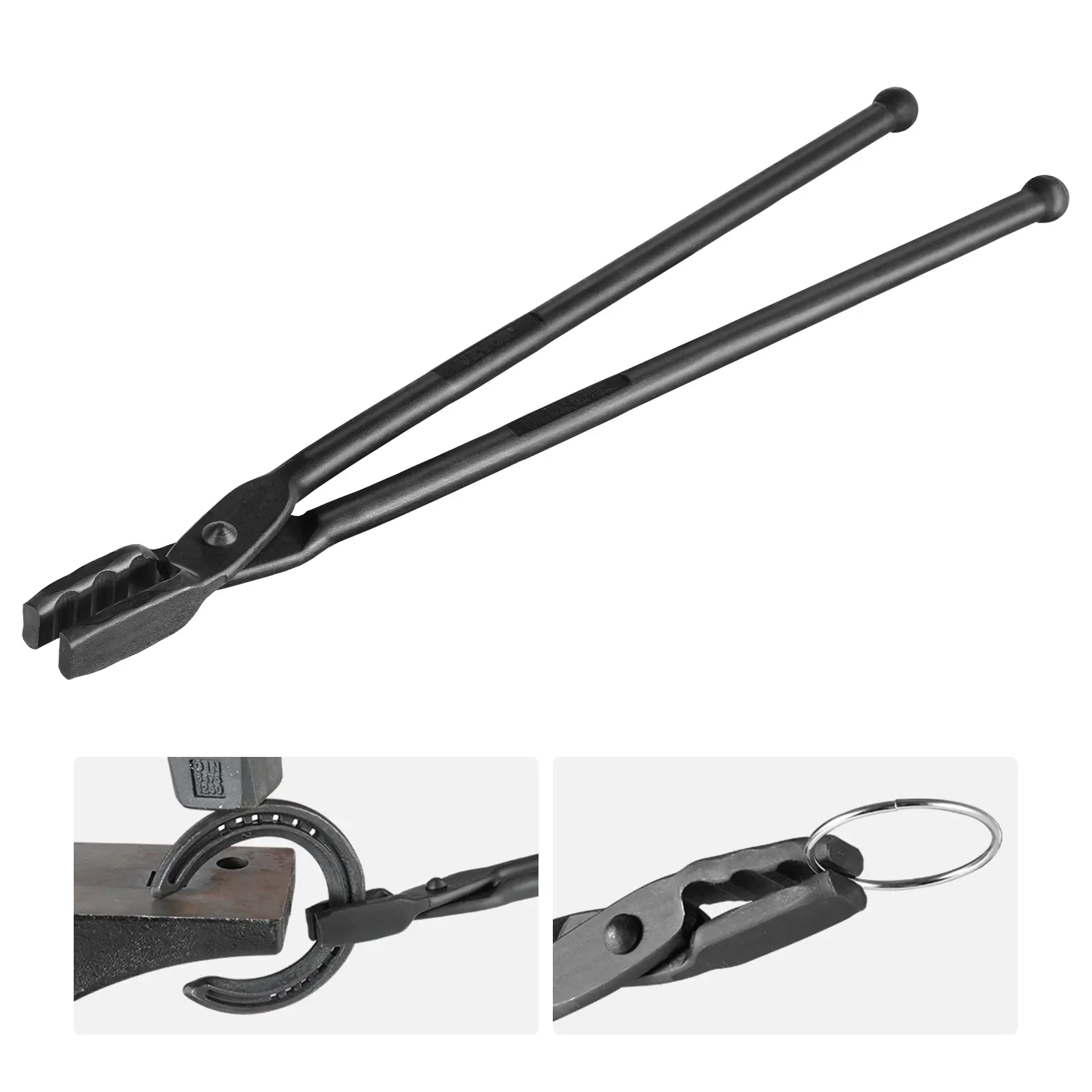 Spring new arrivals Blacksmith Tongs, 18" Wolf Jaw Tongs, Carbon Steel Forge Tongs with A3 Steel Rivets, for Horseshoes, Curved Shapes, Block Forgings, for Beginner and Seasoned Blacksmiths and Bladesmiths