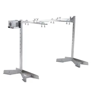 Stainless Steel Electric Rotisserie Grill Kit, 46in 132LB Capacity BBQ Pig Lamb Rotisserie Roaster with 50W Motor, Height Adjustable Charcoal Spit Roaster Stand for Outdoor Kitchen, Camping