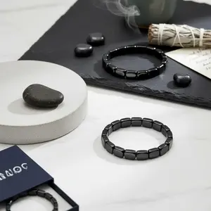 Gift Must Choose: Hematite Bracelet - Amplify Charm, Natural Hematite Bead Elastic Bracelet, Unleash Your Advantage and Confidence