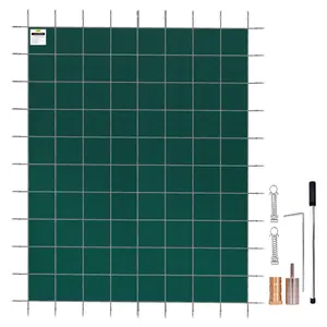 【fathersdaygift】VEVOR Pool Safety Cover Fits 14x26ft Rectangle Inground Pools Safety Pool Cover with Drainage HolesMesh Solid Pool Cover for Swimming PoolWinter Safety CoverGreen