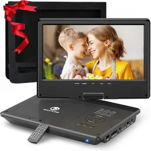12.5 Inch Portable DVD Player with 10.5 Inch Swivel  Screen, with  Headrest Case, 5-Hour Rechargeable ,  Charger and AC Adapter, Supports USB/SD Card/Sync TV,  Regions