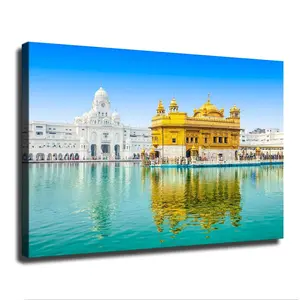 Golden Temple (Hamandir Sahib) Located In Amritsar, Punjab, India Poster Decorative Print Modern Home Bedroom Living Room Decoration Canvas Wall Art Aesthetic (Framed,16*24inch)