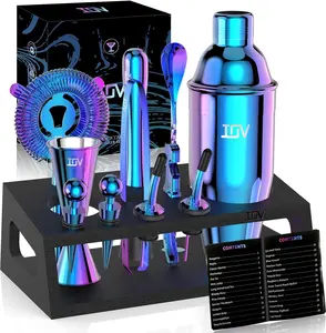 IOV Cocktail Shaker Set: 12-Piece Bartender Kit | Ultimate Bar Tool Set for Cocktail Lovers, Home Bars, Parties, and Professional Drink Mixing