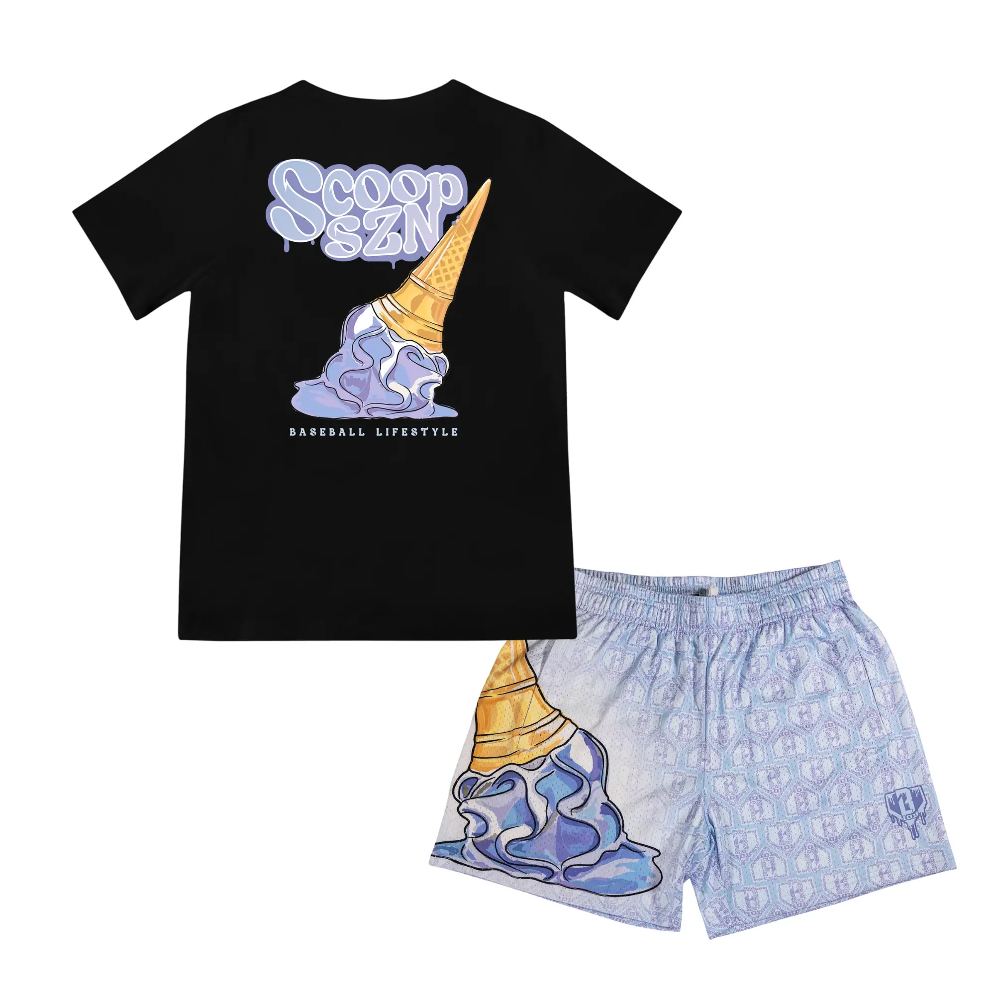 Baseball Lifestyle 101 Scoop SZN Set | Youth & Adult Tee & Mesh Shorts