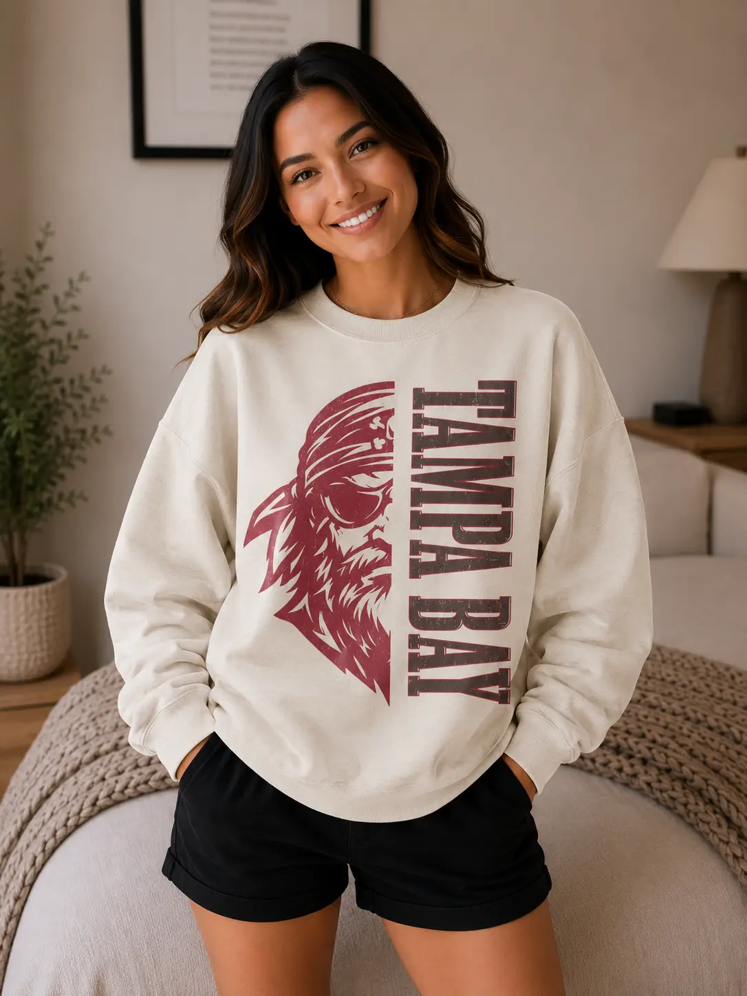 Tampa Bay Game Day Vintage Sweatshirt, 90s Retro Graphic Tee, Funny Mascot Oversized Shirt, Comfort Colors Tee, Football Fan TBB011
