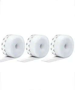 3Pcs 16.4Ft Door Weather Stripping, (1.38in Width) Weather Stripping Door Draft Stopper Adhesive Seal Strip Anti Draft Insulation Tape for Doors Windows and Shower Doors