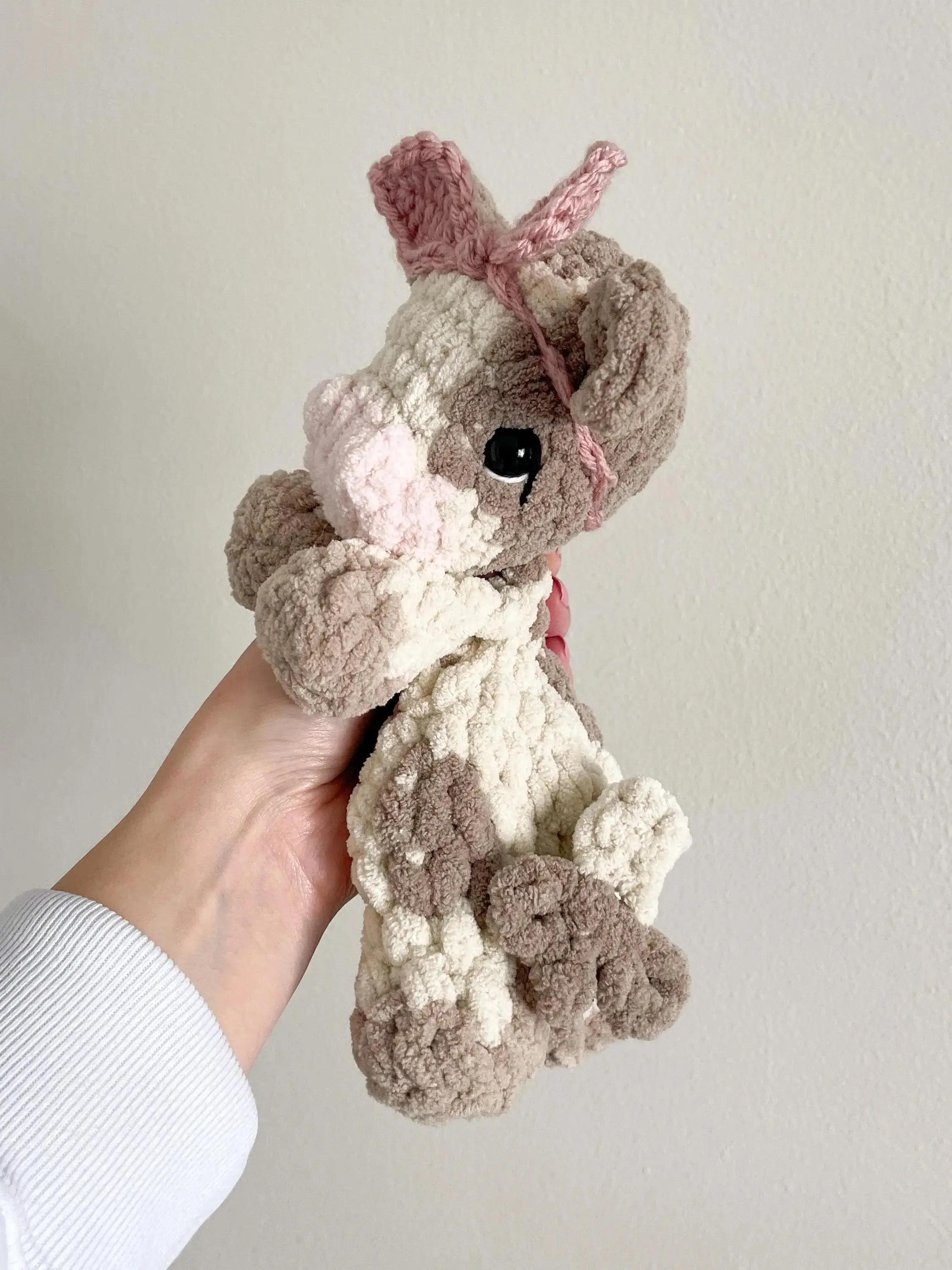 Crochet Baby Cow Lovey Mini Plush Snuggler, Cottagecore crochet highland cow Crochet Cow Crochet Snuggler