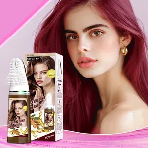 Professional Burgundy Hair Dye Shampoo — Built-in Comb, 3-in-1 Plant-Based Formula — Unisex, Mess-Free Application — 200ml — Easy DIY Hair Coloring at Home