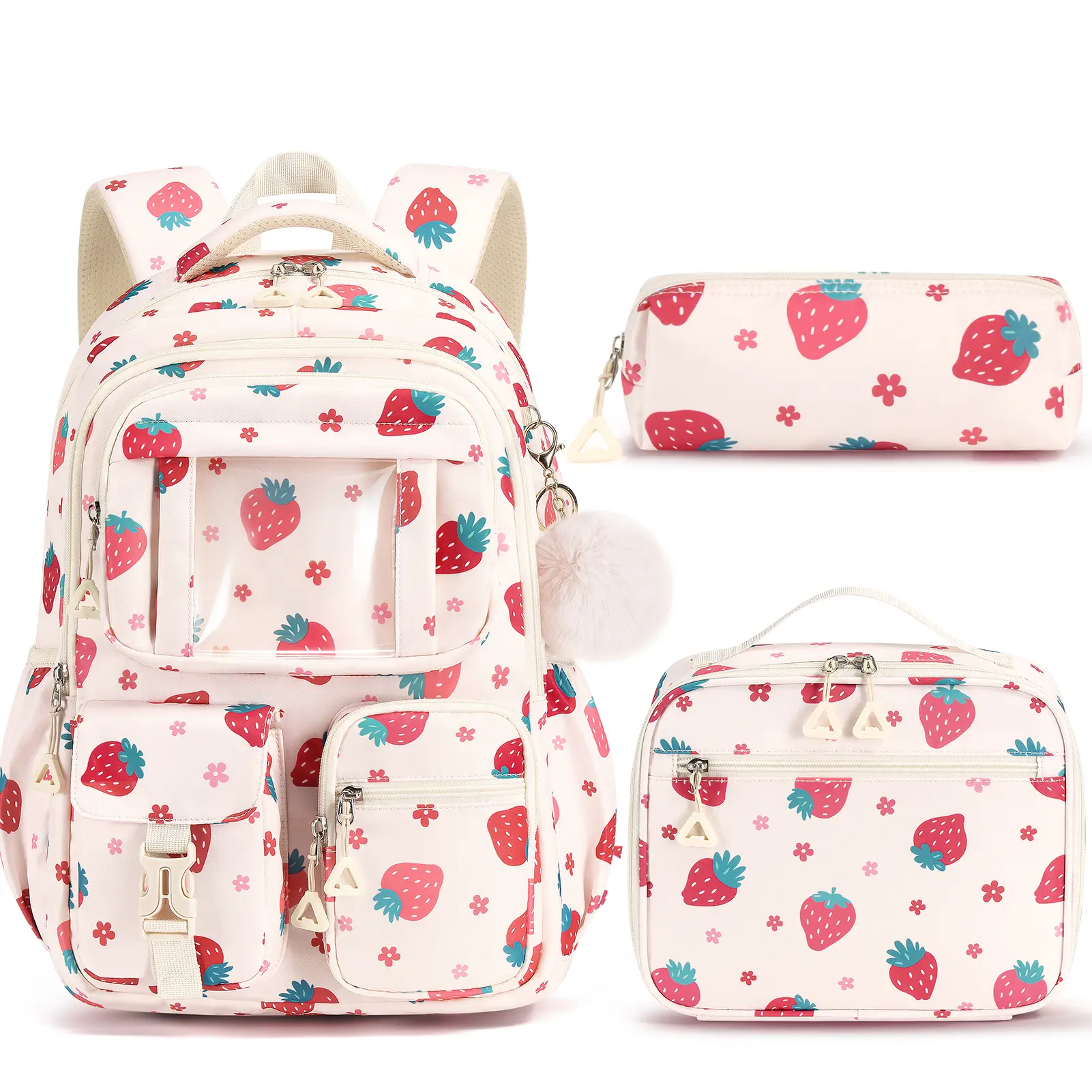 Fimibuke 3PCS Waterproof Backpack for School,Oxford Cloth Bookbag Set with Lunch Box & Pencil Case,school bag for Elementary Middle High School,Back to School Gift,Birthday's Gift