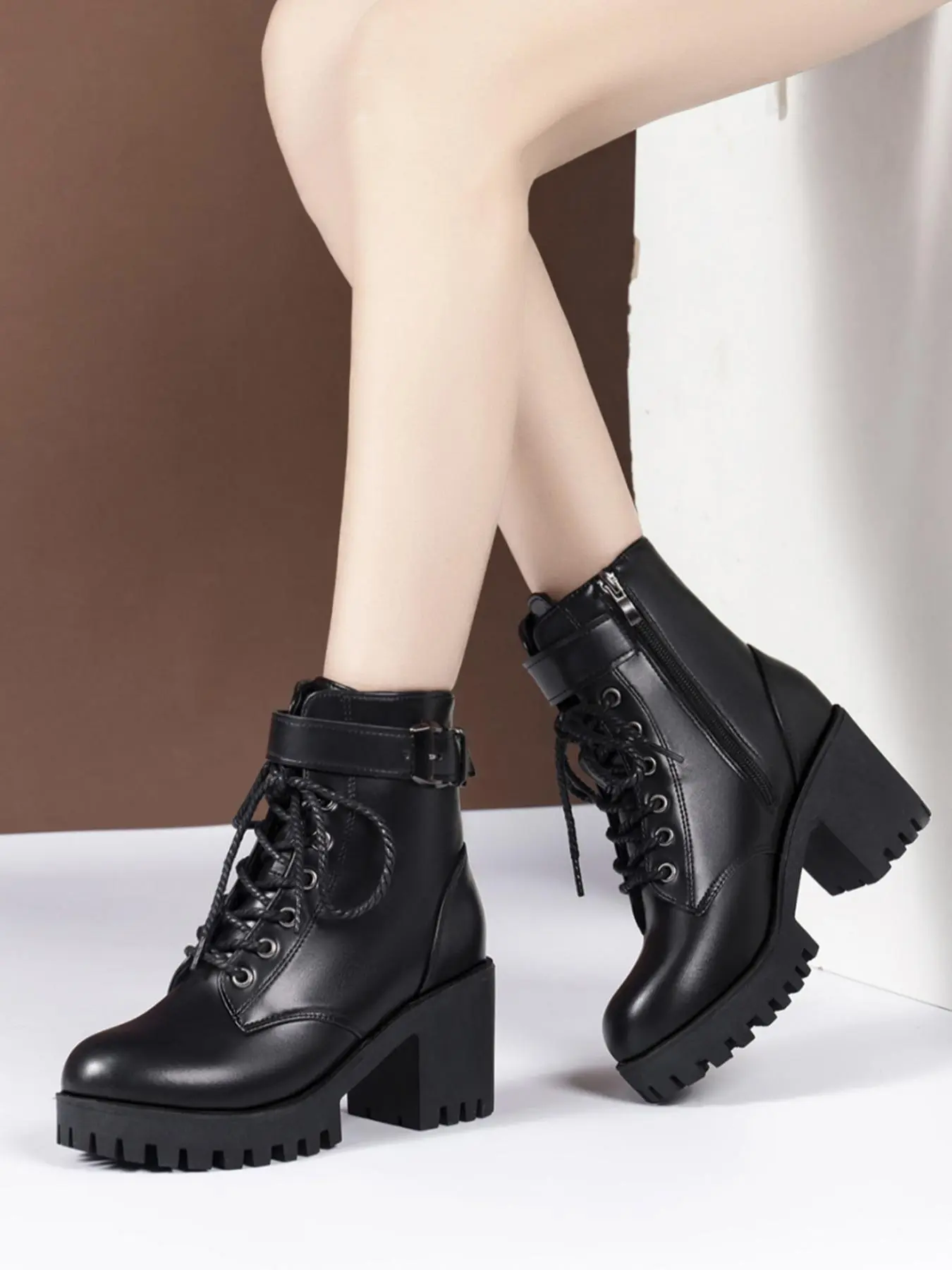 Women's Fashionable Solid Color Mid-calf Boots, Casual Round Toe Boots for Daily Wear, Trendy All-match Boots for Women & Girls, Modern Boot